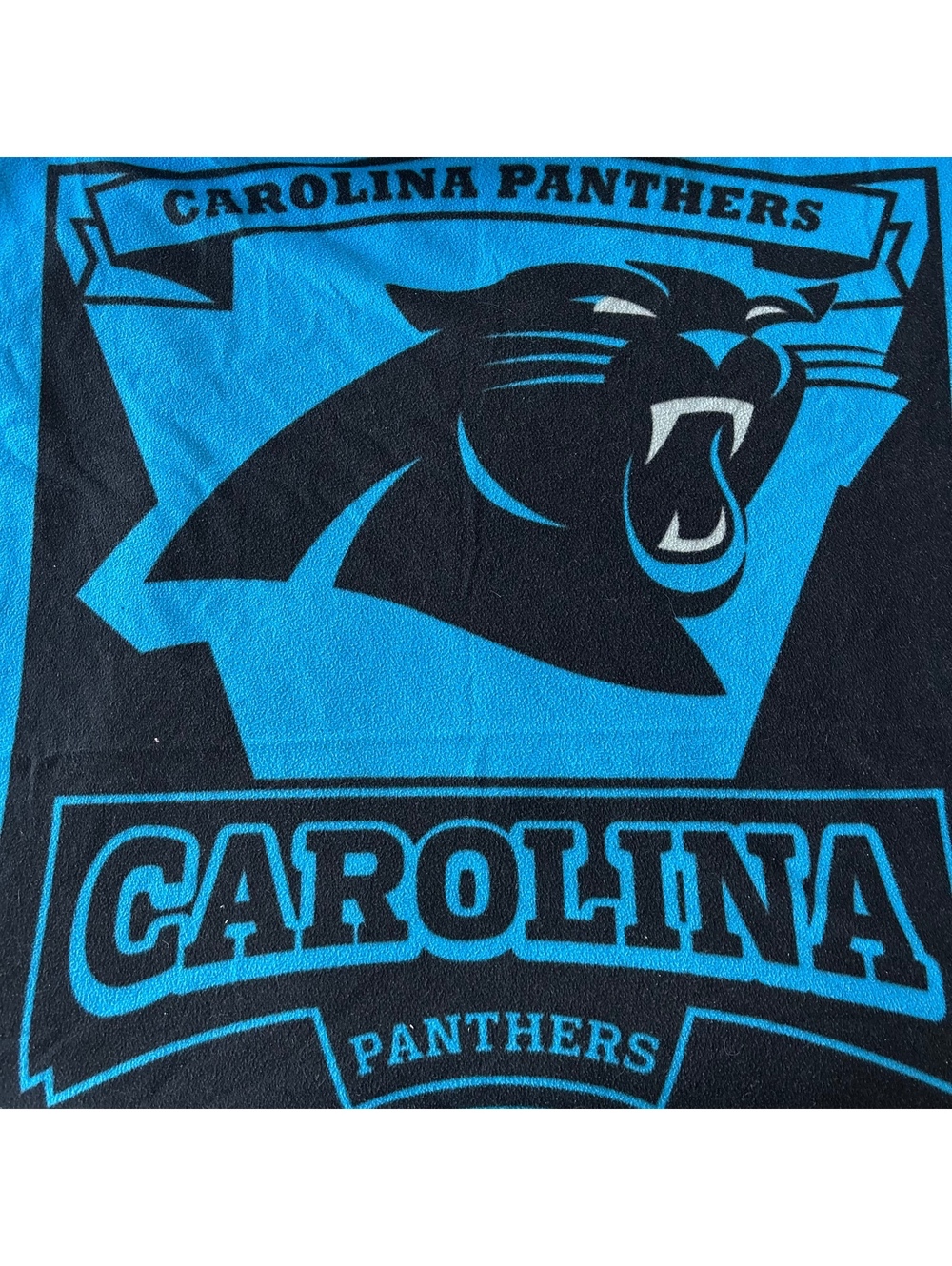 Carolina Panthers NFL Fleece Throw Blanket Blue Black Logo Est 1995